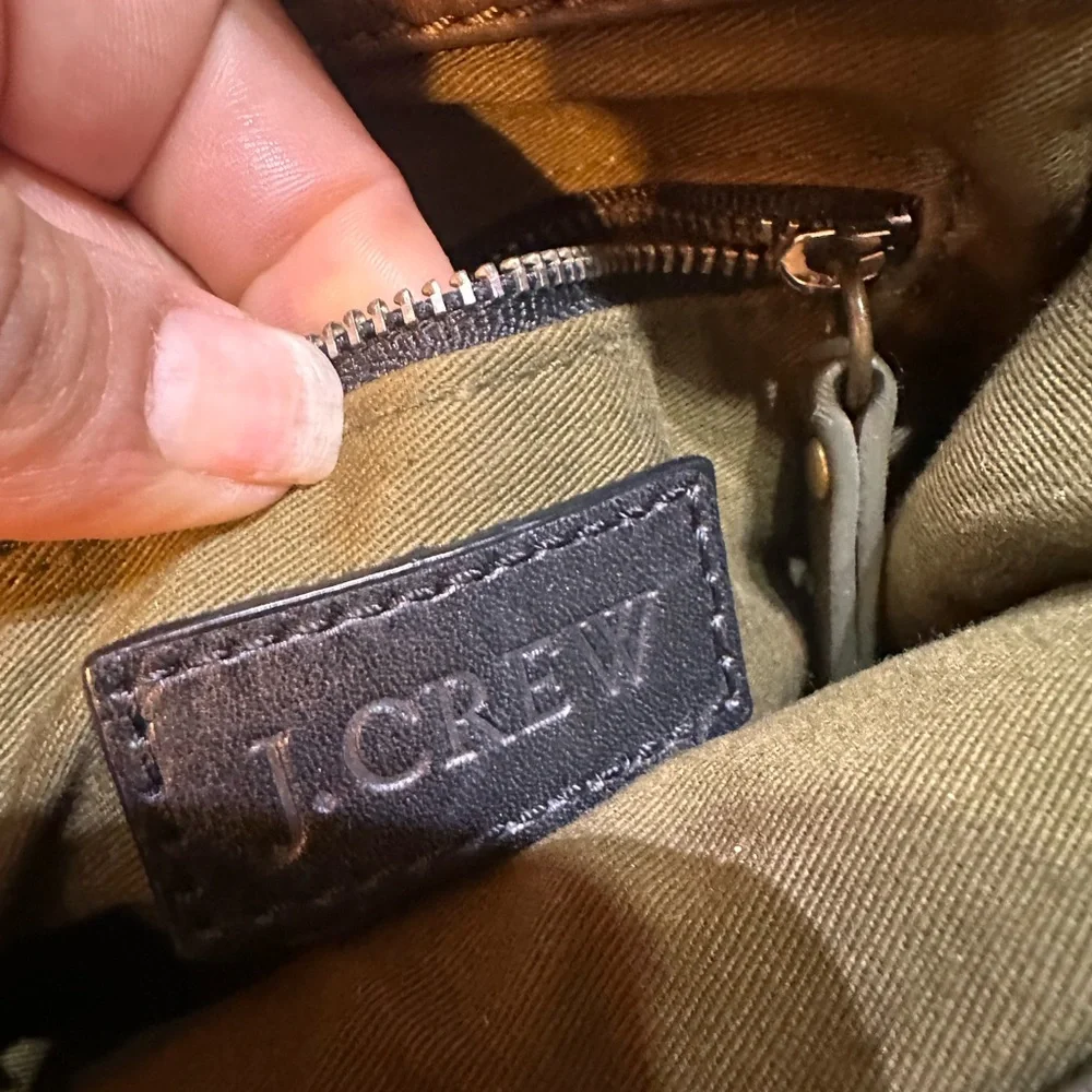 JCREW Designer Dark Green Leather Turnlock Crossbody Bag - Picture 7 of 8